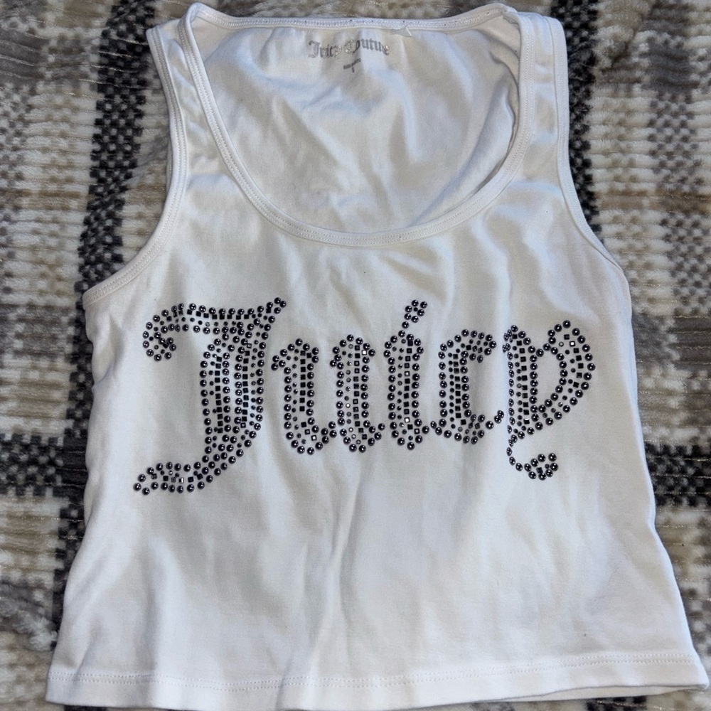 Juicy Couture Cream Top with Sparkling Logo